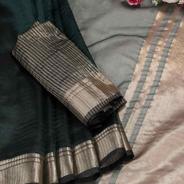 Astita Organza Dark Green Saree