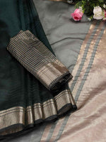 Thumbnail for Astita Organza Dark Green Saree