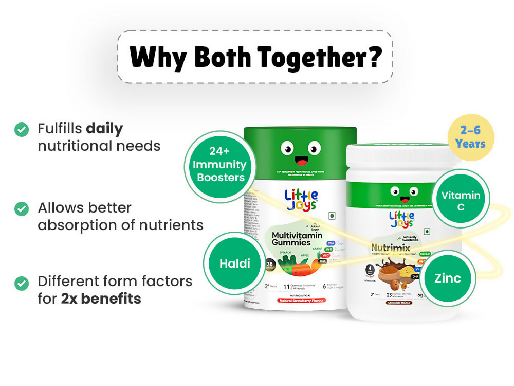 Little Joys Nutrimix & Multivitamin Gummies Immunity Boosting Kit 2-6 years - Distacart