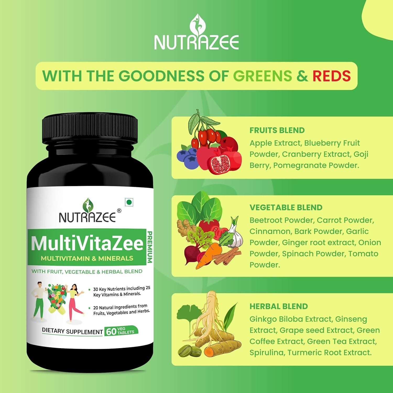 Nutrazee MultiVitaZee Multivitamin & Minerals Tablets - Distacart