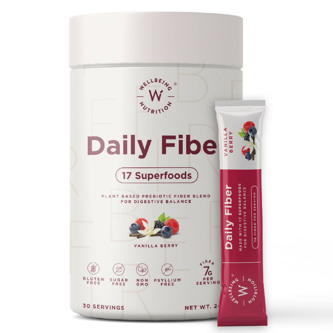 Wellbeing Nutrition Daily Fiber Powder-Vanilla Berry Flavor - Distacart