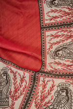 Thumbnail for Vastranavya Red Digital Printed Linen Ready To Wear Designer Saree with Unstitched Blouse - Distacart