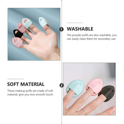 Bronson Professional Finger Puff Sponges with Soft Cushion Mini Makeup Blender - Dista