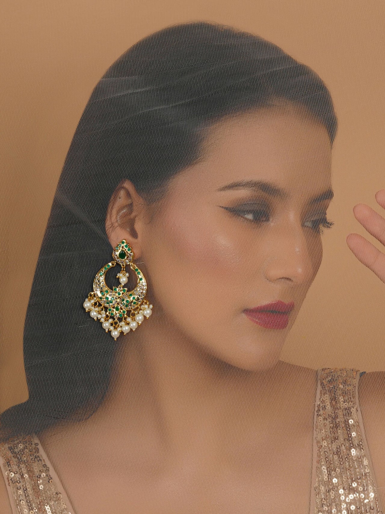 Jadau Earrings (Gold) - Ruby Raang - Distacart