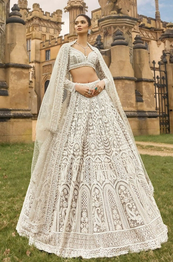 Aastha Fashion White Designer Wedding Wear Lehenga Choli