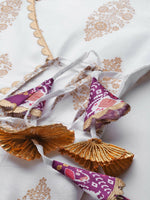 Thumbnail for Ahalyaa Women White & Golden Ethnic Printed Tunic - Distacart