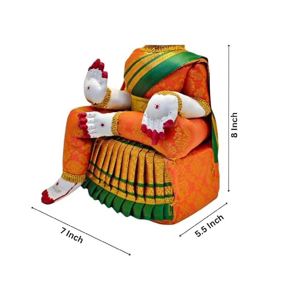 SRI YAGNAA - Decorative Ammavari Doll - Orange - Dista