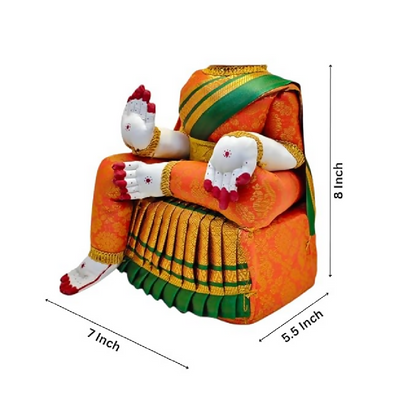SRI YAGNAA - Decorative Ammavari Doll - Orange - Dista