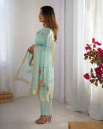 Thumbnail for Joban Fashion Mint Green Kurta set with Pant Chanderi Thread with Sequins work
