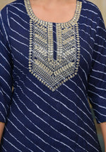 Thumbnail for Partywear Designer Blue cotton Stitched Suit With Dupatta - Tanisha - Distacart
