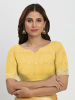 Thumbnail for Astita Linen Cotton Yellow Saree