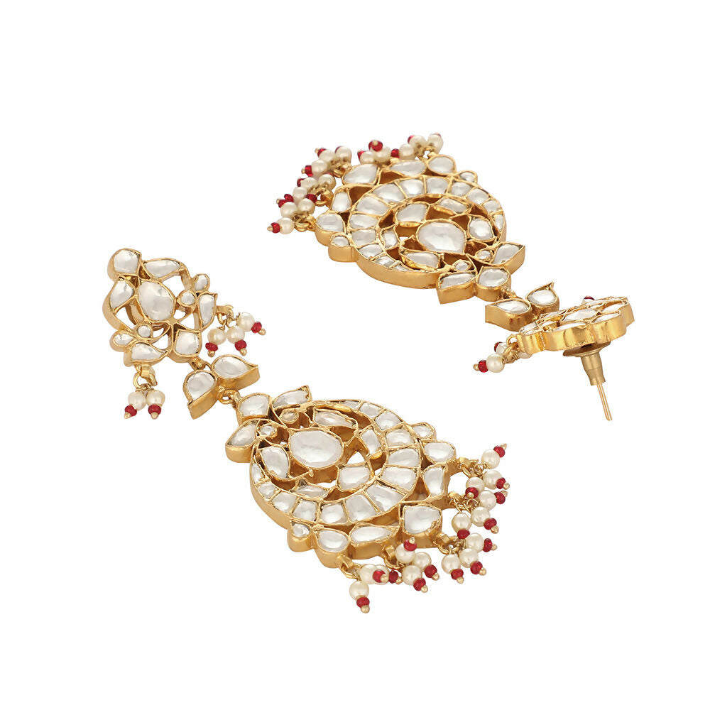 Nuyug 22K Gold Plated Serenoor Pearl Chandbali Earrings