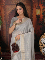Thumbnail for Astita Organza Gray Saree