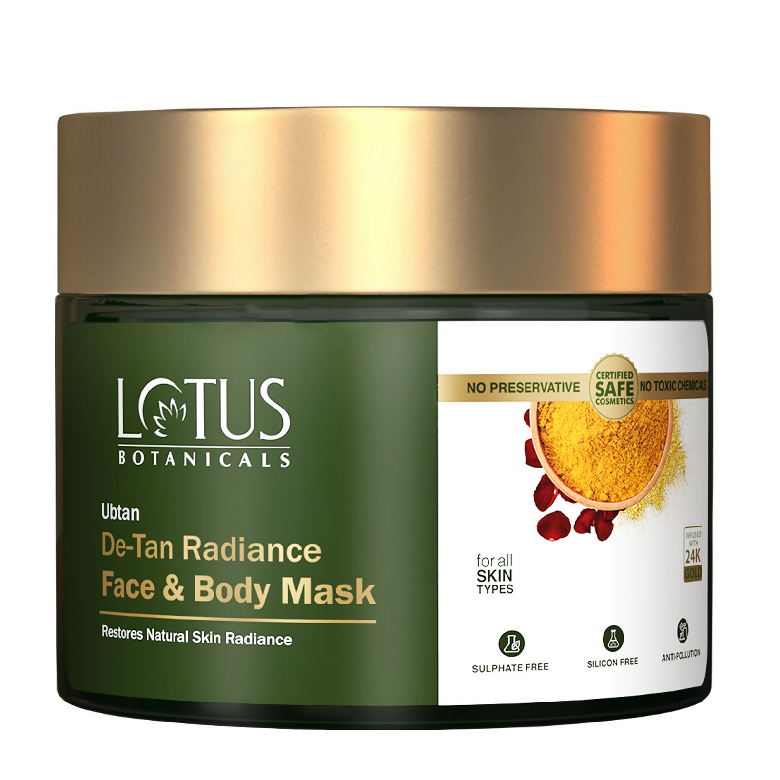 Lotus Botanicals Ubtan De-Tan Radiance Face & Body Mask - Distacart