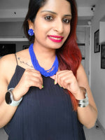 Thumbnail for Inhanns Vibrant Handmade 20 Layers Beaded Necklace With Matching Earrings - Blue - Distacart
