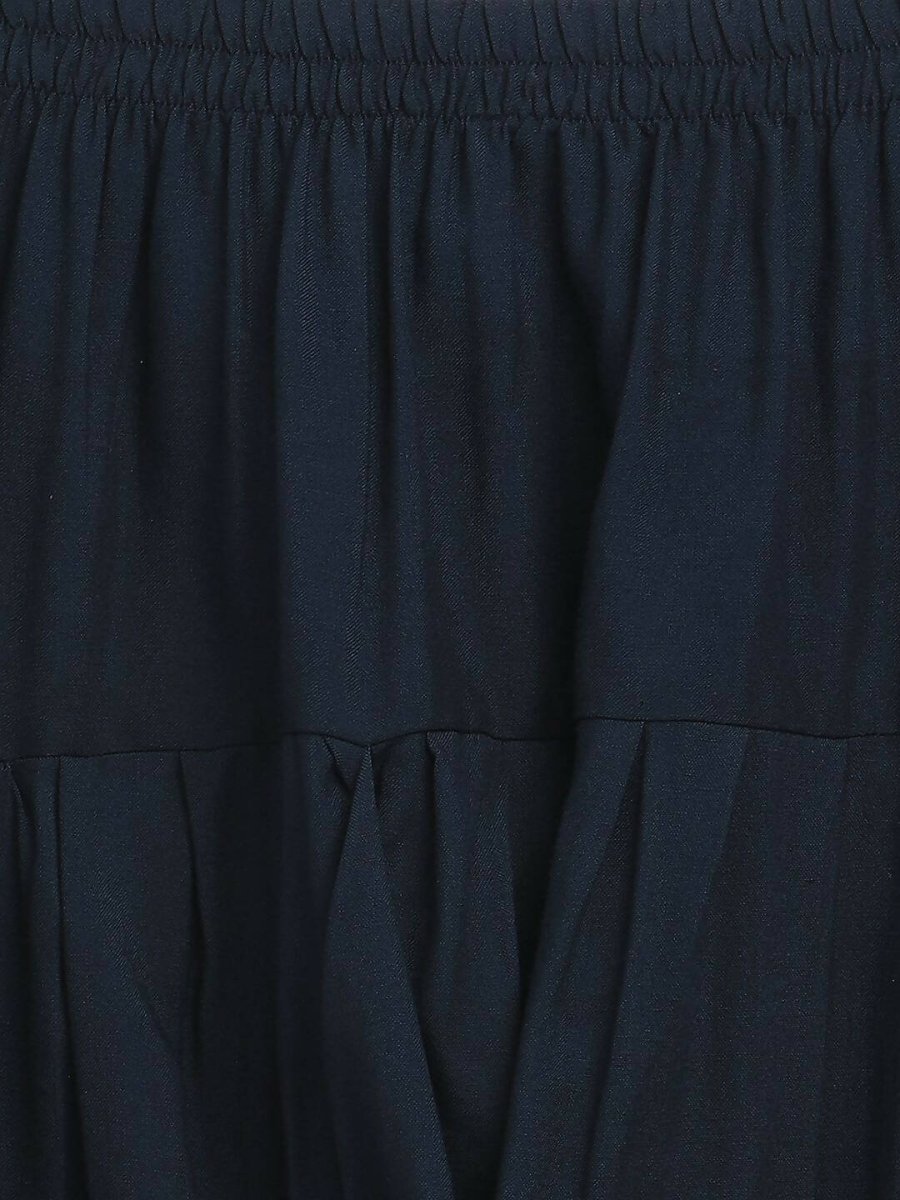 Ahalyaa Navy Blue Poly Rayon Silver Foil Print Kids Kurta Churidar Set For Boys - Distacart