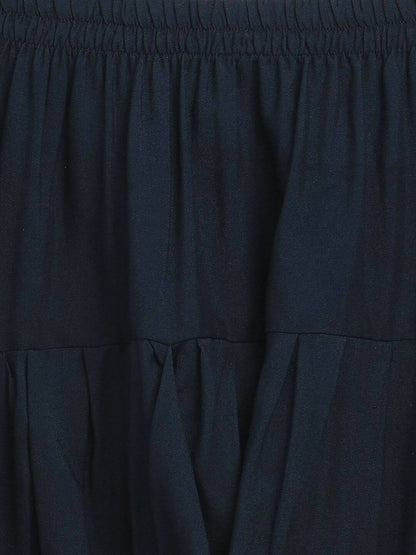 Ahalyaa Navy Blue Poly Rayon Silver Foil Print Kids Kurta Churidar Set For Boys - Distacart