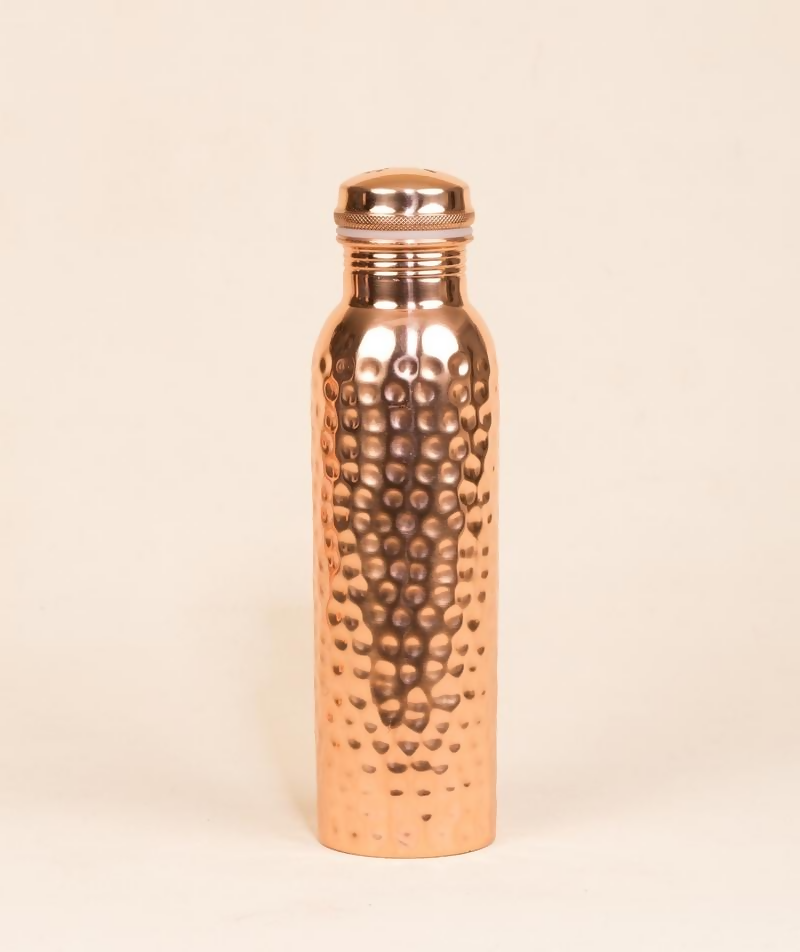 Isha Life Hammered Copper Water Bottle - 950 ml - Distacart