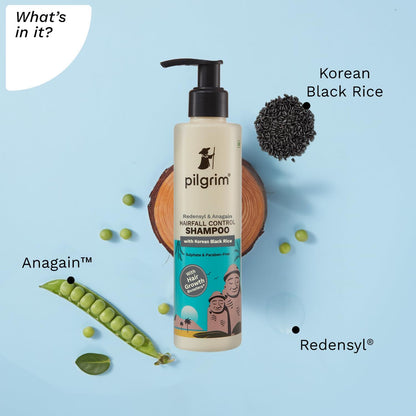 Pilgrim Redensyl & Anagain Hairfall Control Shampoo with Korean Black Rice - Distacart