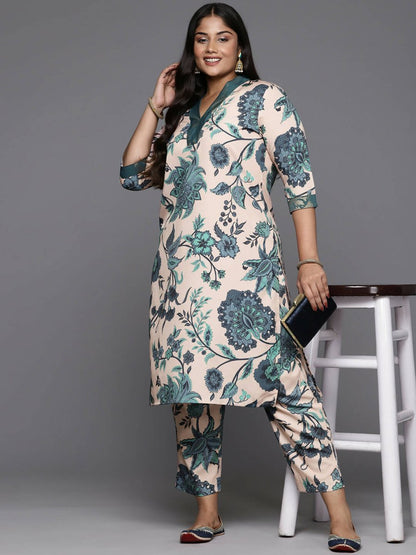 Ahalyaa Women's Traditional wear Kurta Set - Tan - Distacart