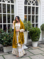 Thumbnail for Teeya Creation White Color Chinon Silk Party Wear Trending Palazzo Set - Distacart