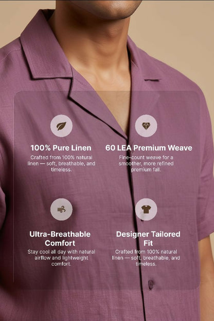 Henna — Wine Linen Shirt by Hilo Design - Dista
