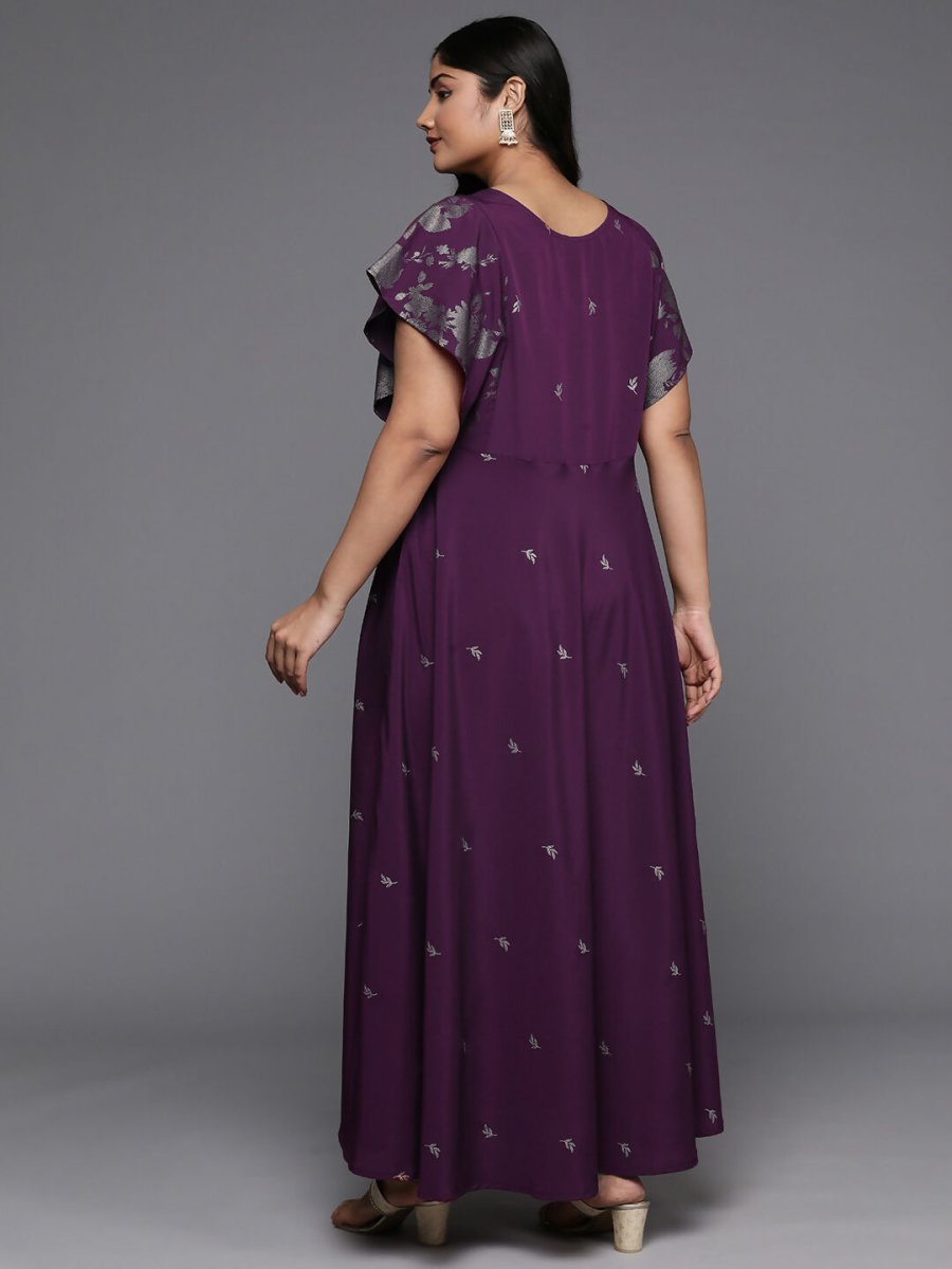 Ahalyaa Women's Traditional wear Ethnic Dress - Burgundy - Distacart
