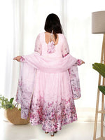Thumbnail for Joban Fashion Pink Kurta Set Organza Sequin Embroidery Work - Distacart