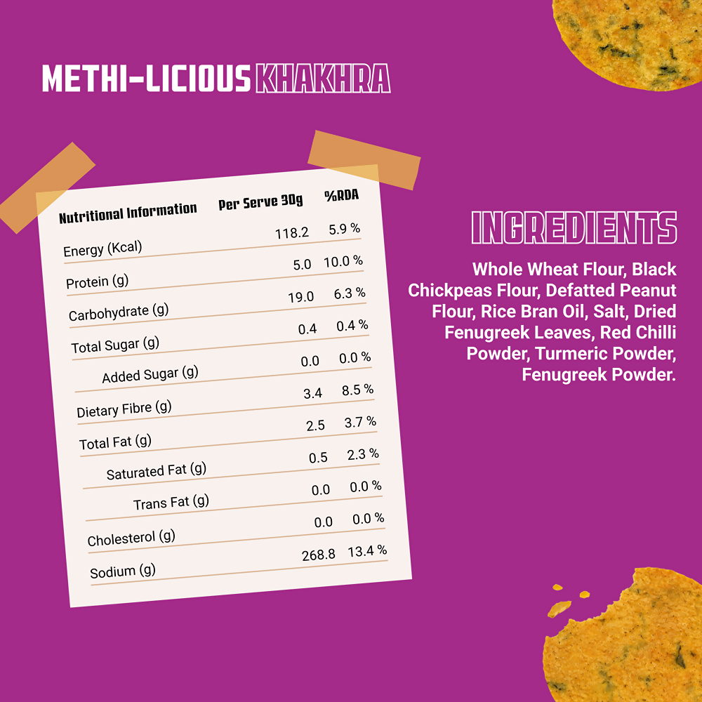 Knacks Coin Khakhra Crisps - Methi-Licious Flavour - Dista
