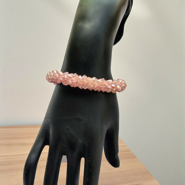 Inhanns Unisex Crystal Bloom – Adjustable Crystal Bead Bracelets - Baby Pink - Distacart