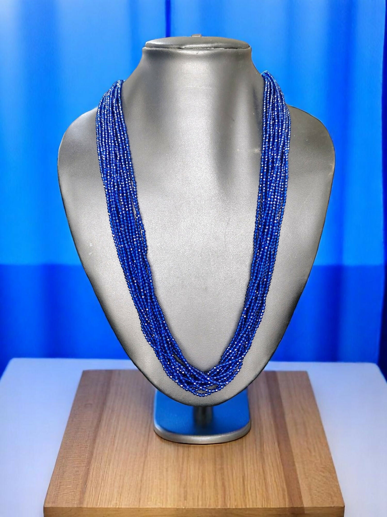Inhanns Crystal Beads Luxe Edition – Multi-Layered Necklace - Royal Blue - Distacart