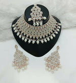 Thumbnail for Joban Fashion Women Cream Stone Work Necklace Set - Distacart