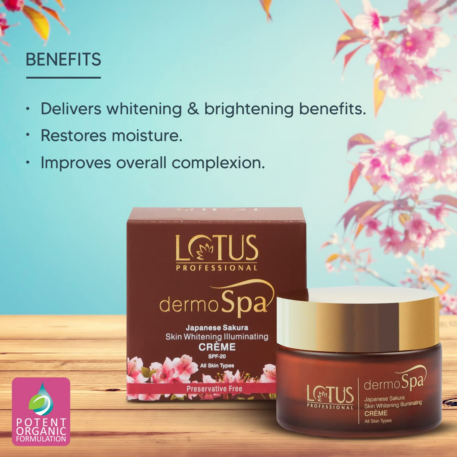 Lotus Professional Dermospa Japanese Sakura Skin Whitening Illuminating Cream With Spf 20 - Distacart
