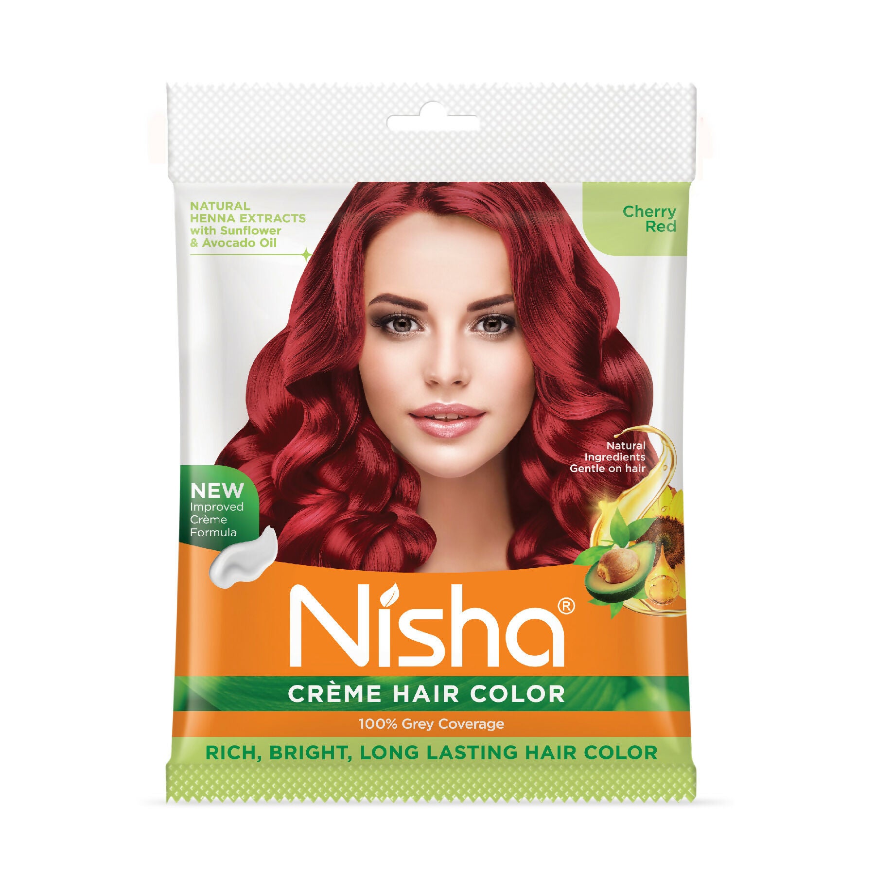 Nisha Creme Hair Color for Women - Cherry-Red - Distacart