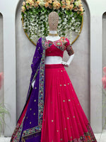 Thumbnail for Preksha Creation Red Foux Georgette With Thread With 9Mm Sequence Women Lehenga Choli - Distacart
