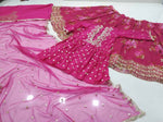 Thumbnail for Jyoti Fashion Pink Jari with Sequin Embroidered Georgette Semi Lehenga Choli with Dupatta - Distacart