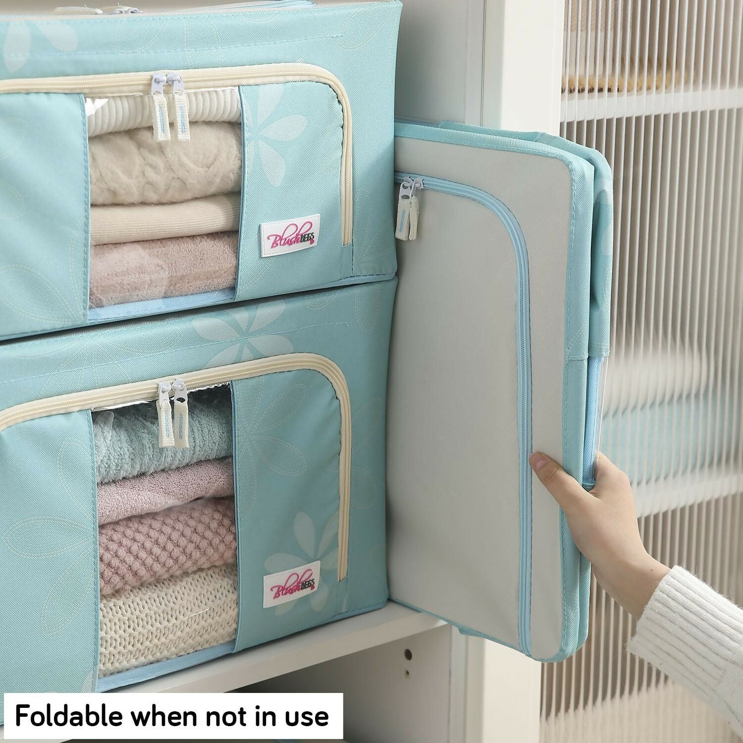 BlushBees Living Box - Wardrobe Organizer, Storage Boxes for Clothes with Zip - Dista