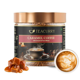 Teacurry Caramel Instant Coffee Powder - Arabica Freeze Dried Coffee for Instant Hot & Cold Coffee - Distacart