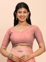 Thumbnail for Astita Linen Cotton Peach Saree