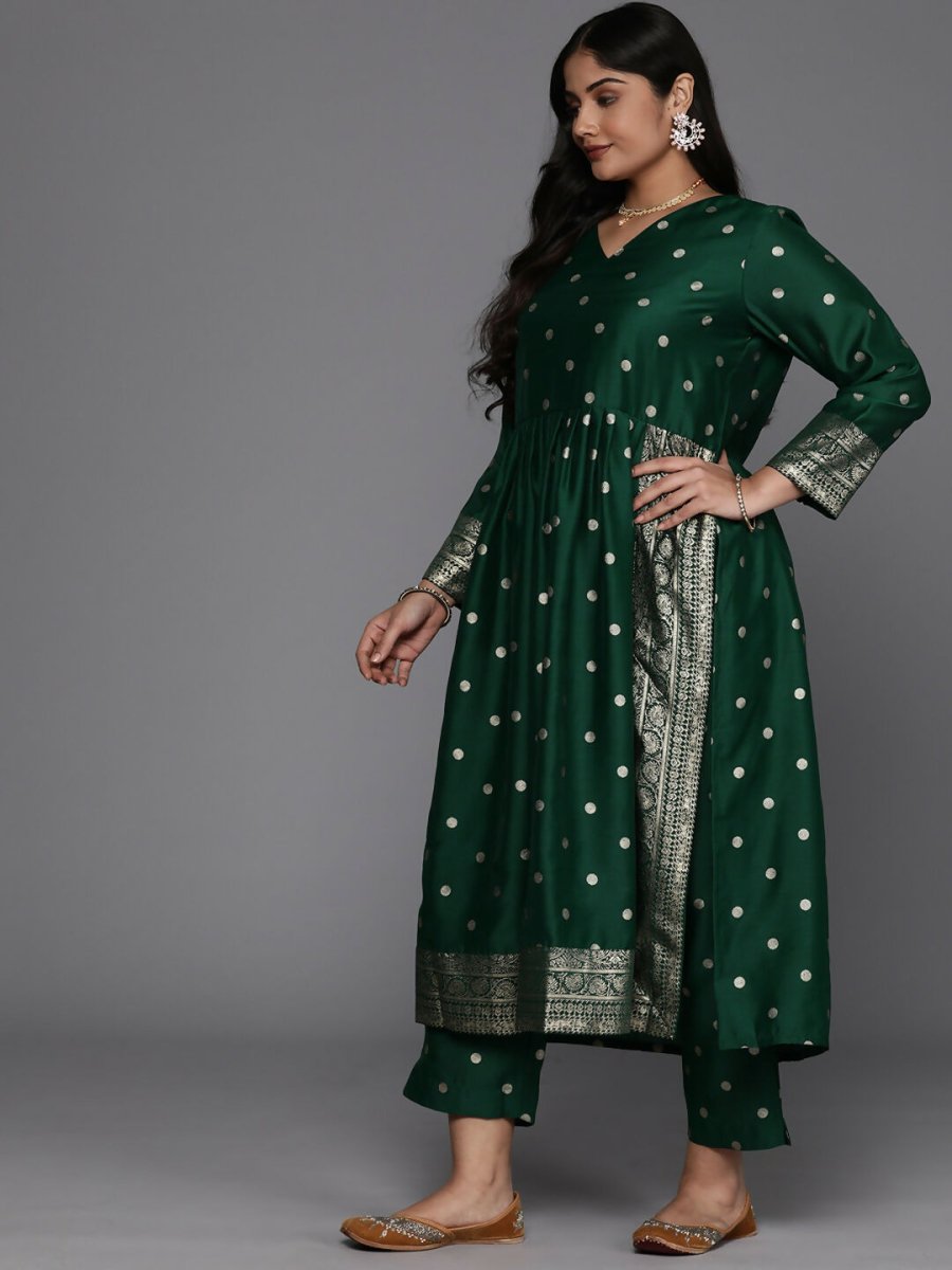 Ahalyaa Women's Traditional wear Kurta Set - Green - Distacart