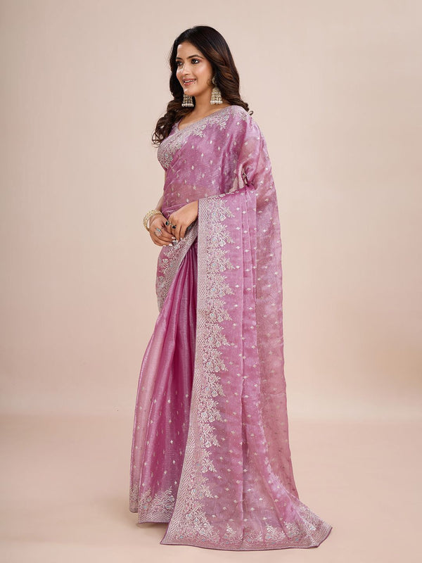 kasee Floral Zari Silk Blend Ready to Wear Saree - Distacart