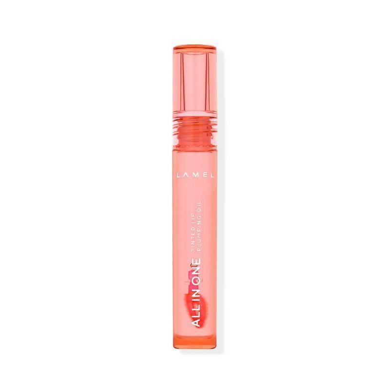 Lamel All In One Lip Tinted Plumping Oil - 401 Peachy - Distacart