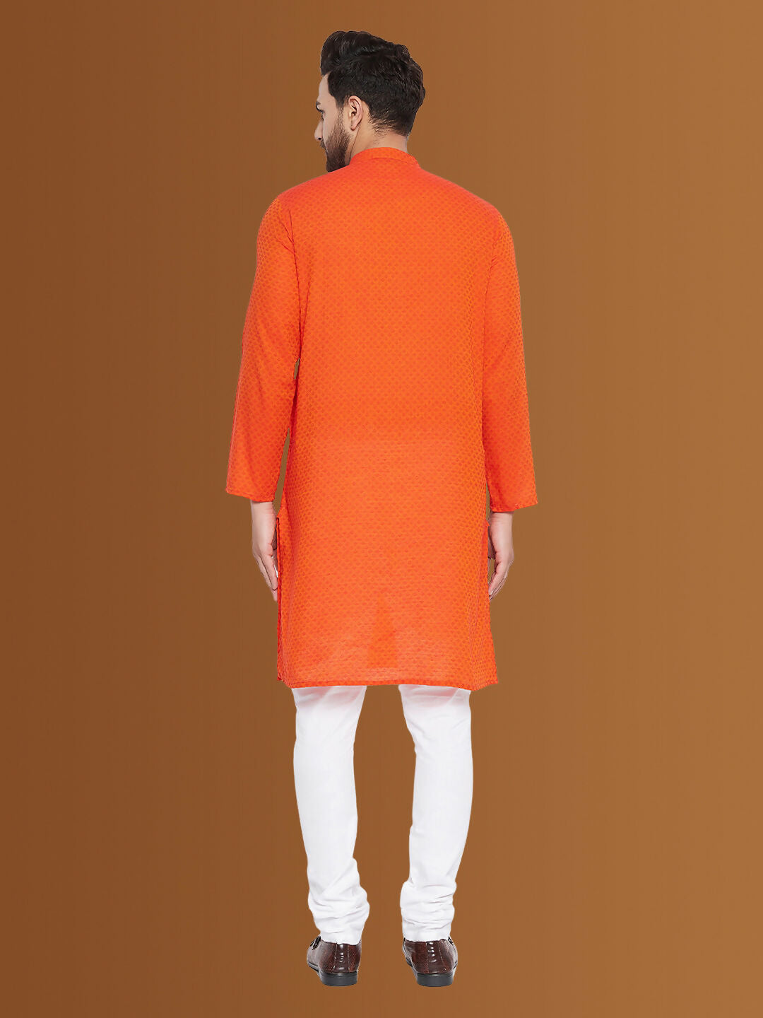 Even Apparels Men's Pure Cotton Orange Kurta - Distacart