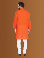 Thumbnail for Even Apparels Men's Pure Cotton Orange Kurta - Distacart