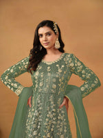 Thumbnail for Anaita Green Embroidered Net Anarkali Suit - Distacart