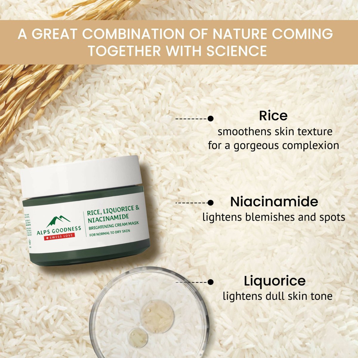 Alps Goodness Rice, Liquorice & Niacinamide Brightening Cream Mask - Distacart