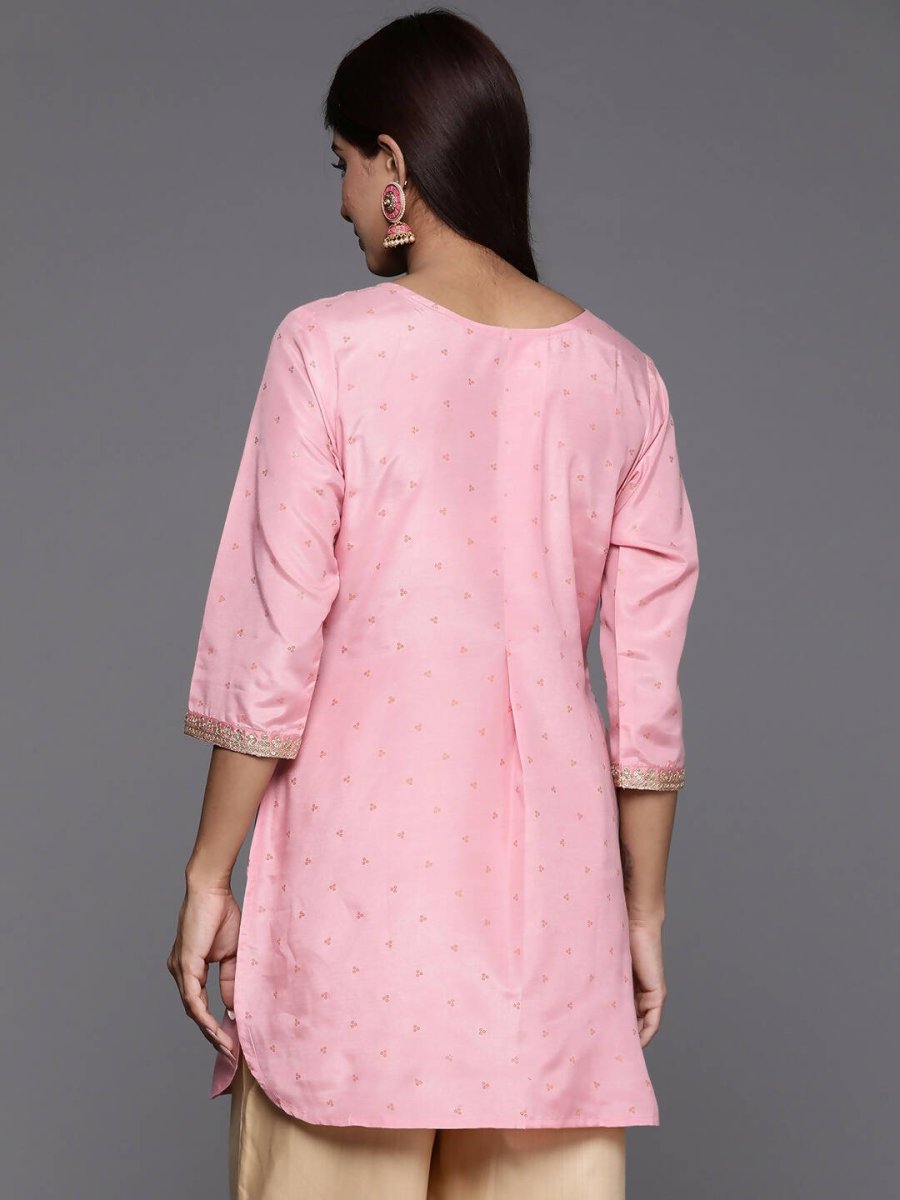 Ahalyaa Pink Printed Tunic - Pink Color - Distacart