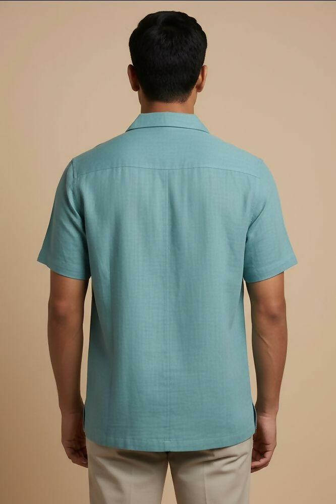 Seaform — Sea Green Linen Shirt by Hilo Design - Dista