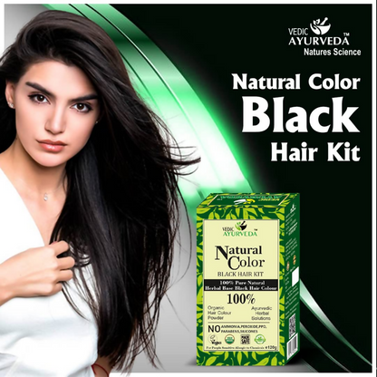 VedicAyurveda Natural Color Black Hair Kit - Dista