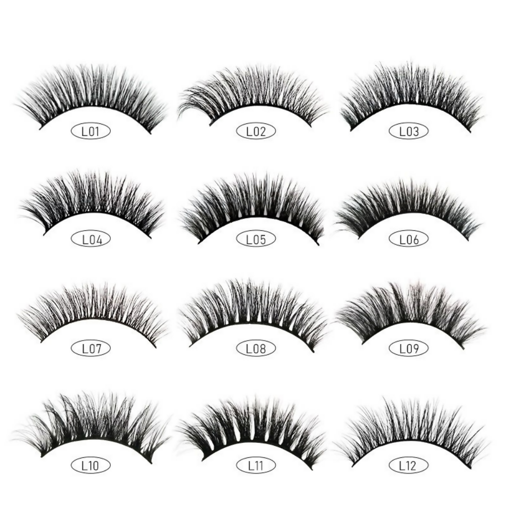 Bronson Professional Eyelash Set 3d False Long And Natural Eye Makeup - L07 - Dista